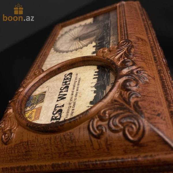 Музыкальная шкатулка с фоторамкой для украшений «Jewelry Box» (коричневая)